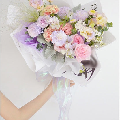 PTA5 HOLOGRAM Pita Korea / Pita Colorful / Pita Kado Bunga Cantik Glossy Warna Warni No Cangkang