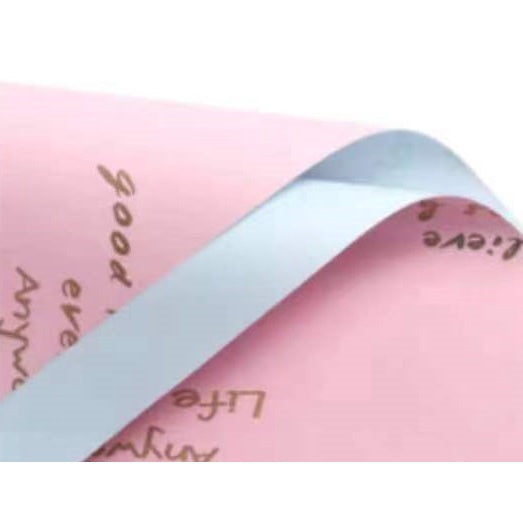 (5 LEMBAR) - FL15 BELIEVE Kertas Bunga Paper Buket Motif Tulisan Text Florist Cellophane