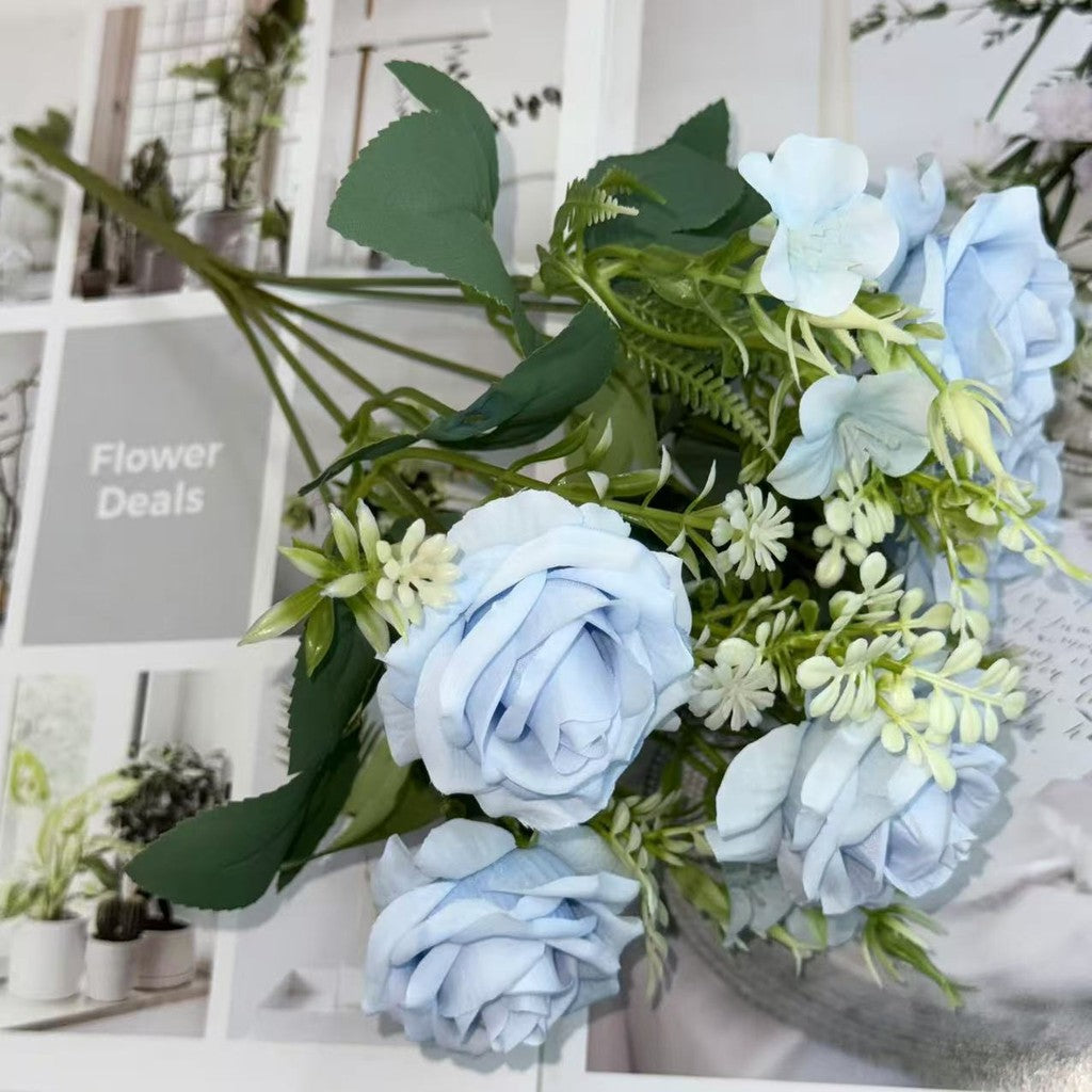 Bouquet bunga BKT 1016 FEN 7Cbg Bunga Mawar Artifisial Dekorasi Hiasan Seserahan Buket Palsu