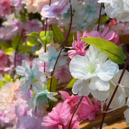 RBC05 17HD / 16Daun Sakura Cherry Blossom 2.1M Bunga Hias Rambat Plastik Dekorasi Dinding Rumah Acara Pernikahan Artificial