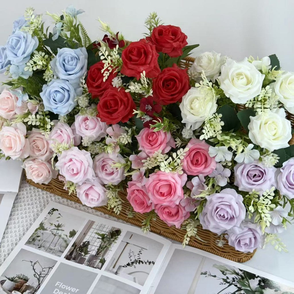 Bouquet bunga BKT 1016 FEN 7Cbg Bunga Mawar Artifisial Dekorasi Hiasan Seserahan Buket Palsu