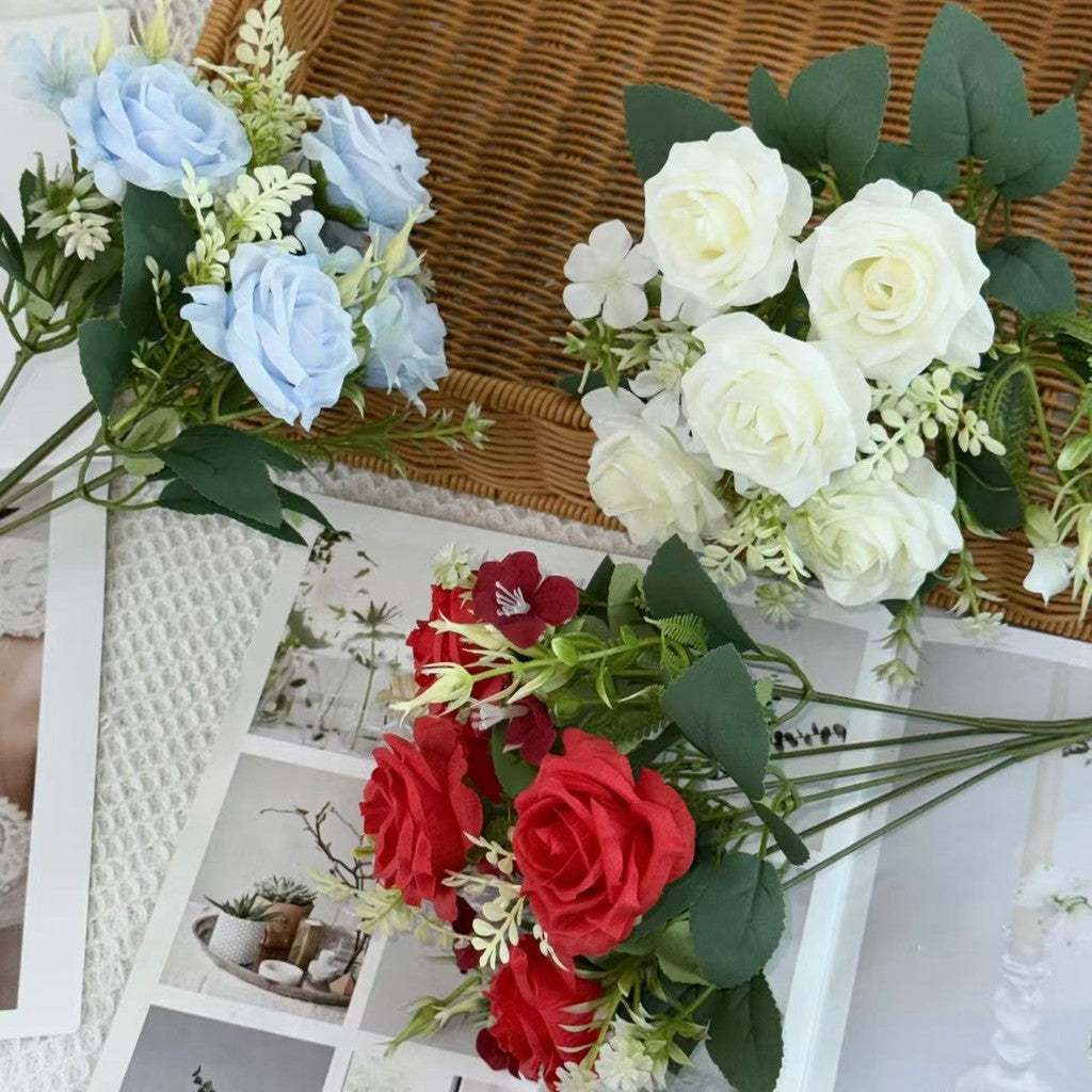 Bouquet bunga BKT 1016 FEN 7Cbg Bunga Mawar Artifisial Dekorasi Hiasan Seserahan Buket Palsu