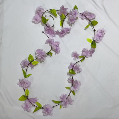 RBC05 17HD / 16Daun Sakura Cherry Blossom 2.1M Bunga Hias Rambat Plastik Dekorasi Dinding Rumah Acara Pernikahan Artificial