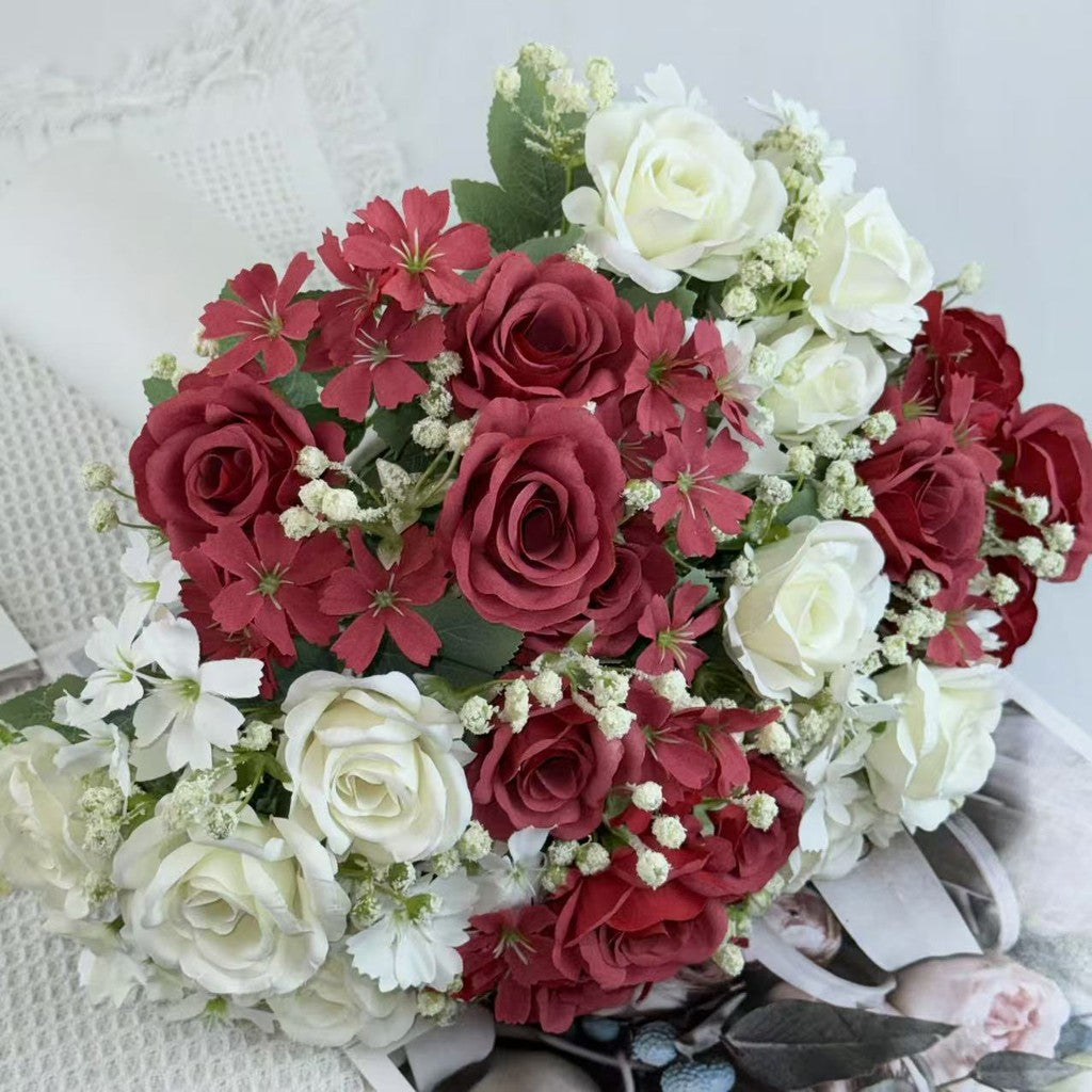 Bouquet bunga BKT 1018 AILUN 7Cbg Bunga Mawar Artifisial Dekorasi Hiasan Seserahan Buket Palsu