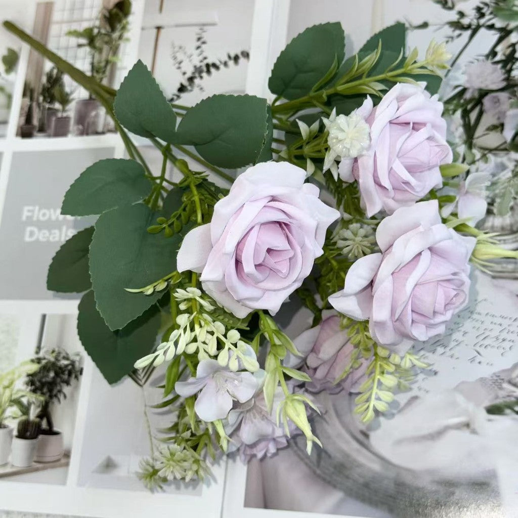 Bouquet bunga BKT 1016 FEN 7Cbg Bunga Mawar Artifisial Dekorasi Hiasan Seserahan Buket Palsu