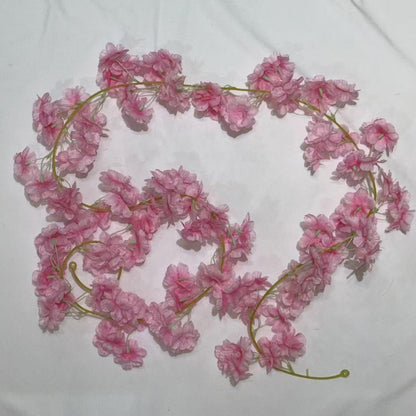 RBC07 46HD Sakura Cherry Blossom 1.8M Bunga Hias Rambat Plastik Dekorasi Dinding Rumah Acara Pernikahan Artificial