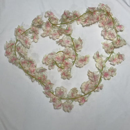 RBC07 46HD Sakura Cherry Blossom 1.8M Bunga Hias Rambat Plastik Dekorasi Dinding Rumah Acara Pernikahan Artificial