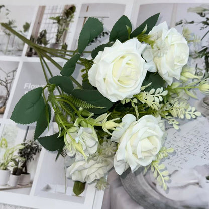 Bouquet bunga BKT 1016 FEN 7Cbg Bunga Mawar Artifisial Dekorasi Hiasan Seserahan Buket Palsu