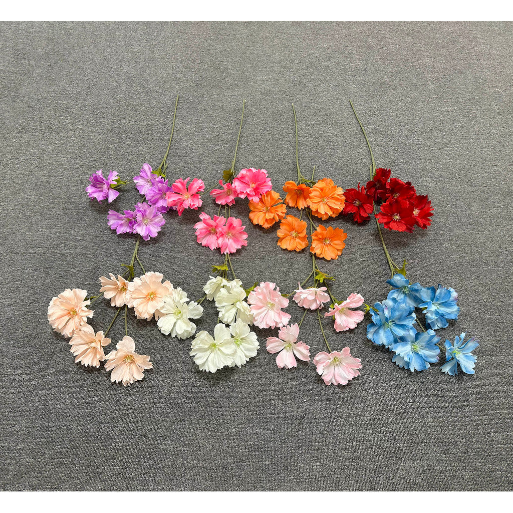 C88 FEAT (x5) Bunga Orchid Kain Sutra 65CM ARTIFICIAL BUNGA DEKORASI HIAS RUANGAN RUMAH KANTOR STUDIO