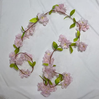 RBC05 17HD / 16Daun Sakura Cherry Blossom 2.1M Bunga Hias Rambat Plastik Dekorasi Dinding Rumah Acara Pernikahan Artificial