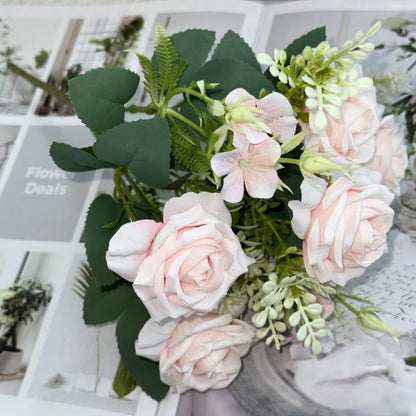 Bouquet bunga BKT 1016 FEN 7Cbg Bunga Mawar Artifisial Dekorasi Hiasan Seserahan Buket Palsu
