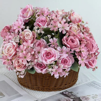 Bouquet bunga BKT 1018 AILUN 7Cbg Bunga Mawar Artifisial Dekorasi Hiasan Seserahan Buket Palsu