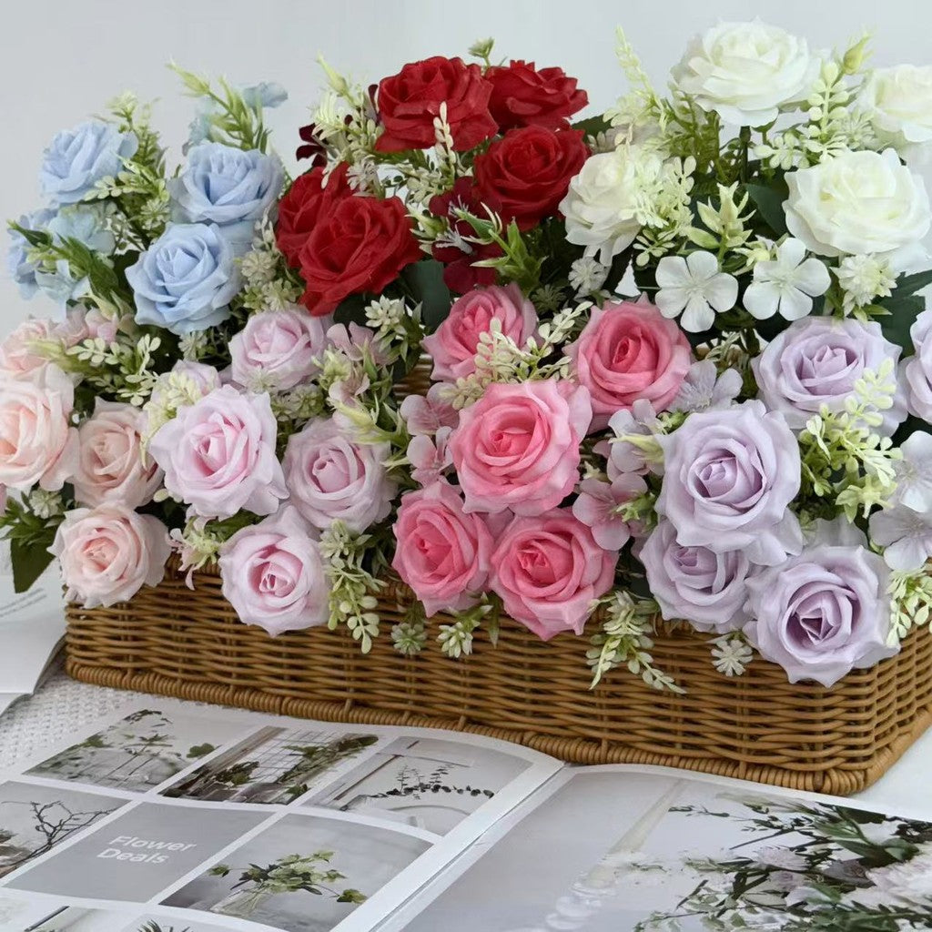Bouquet bunga BKT 1016 FEN 7Cbg Bunga Mawar Artifisial Dekorasi Hiasan Seserahan Buket Palsu