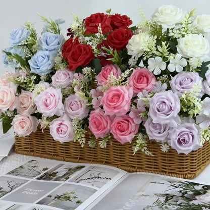 Bouquet bunga BKT 1016 FEN 7Cbg Bunga Mawar Artifisial Dekorasi Hiasan Seserahan Buket Palsu