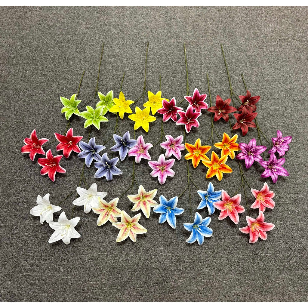 C87 HETTY (x3) Bunga Lily Flower tape 65CM ARTIFICIAL BUNGA DEKORASI HIAS RUANGAN RUMAH KANTOR STUDIO