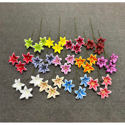 C87 HETTY (x3) Bunga Lily Flower tape 65CM ARTIFICIAL BUNGA DEKORASI HIAS RUANGAN RUMAH KANTOR STUDIO