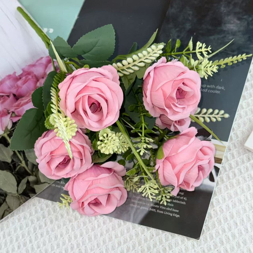 Bouquet bunga BKT 1029 RICH (x6) 6Cbg Bunga Mawar Artifisial Dekorasi Hiasan Seserahan Buket Palsu