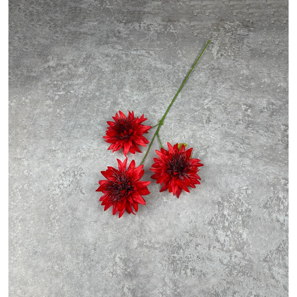 C11 (baru no daun) (x3) ANEMONE 68cm Artificial Bunga Mawar 3 Cabang 3 Kuntum Bunga Palsu Plastik Buatan Imitasi Hias Dekor Buket Bouquet Rumah Pesta/Bunga Hias
