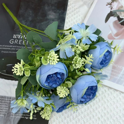 Bouquet bunga BKT 1027 XIYA 7Cbg Bunga ROSE Artifisial Dekorasi Hiasan Seserahan Buket Palsu