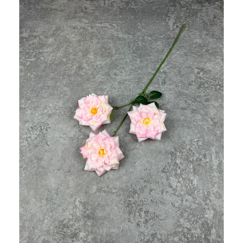 C60 TIGA (x3) Bunga Mawar Kain Sutra 62CM ARTIFICIAL BUNGA DEKORASI HIAS RUANGAN RUMAH KANTOR STUDIO