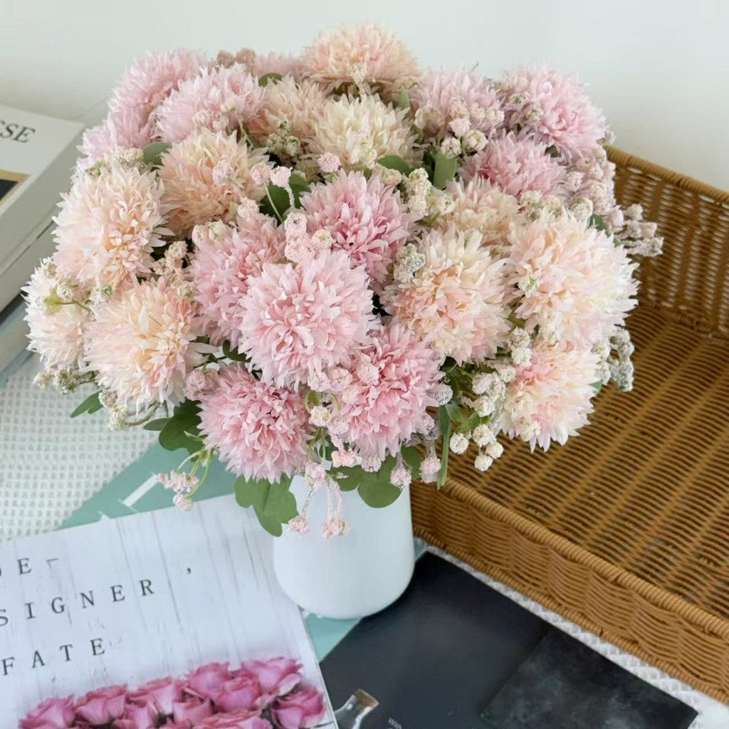 Bouquet bunga BKT 1028 TOU (x5) 5Cbg Bunga POMPOM Artifisial Dekorasi Hiasan Seserahan Buket Palsu