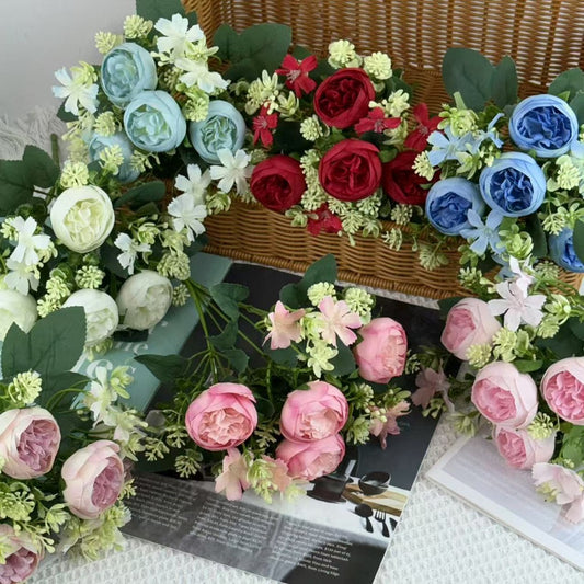 Bouquet bunga BKT 1027 XIYA 7Cbg Bunga ROSE Artifisial Dekorasi Hiasan Seserahan Buket Palsu