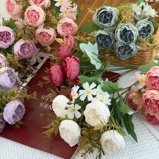 Bouquet bunga BKT 1030 PEGUGU (x5) 7Cbg Bunga Peony Artifisial Dekorasi Hiasan Seserahan Buket Palsu