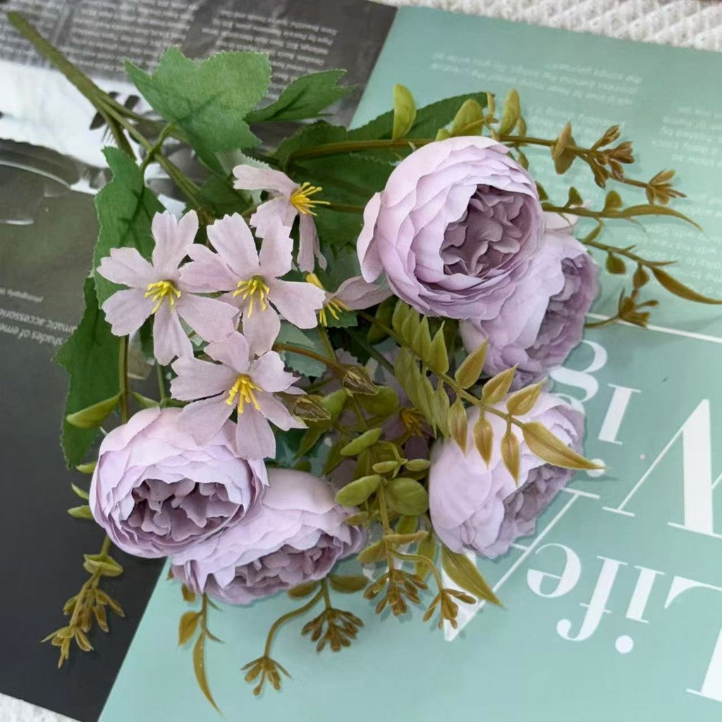 Bouquet bunga BKT 1030 PEGUGU (x5) 7Cbg Bunga Peony Artifisial Dekorasi Hiasan Seserahan Buket Palsu