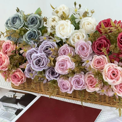 Bouquet bunga BKT 1031 WAWA (x6) 7Cbg Bunga Mawar Artifisial Dekorasi Hiasan Seserahan Buket Palsu