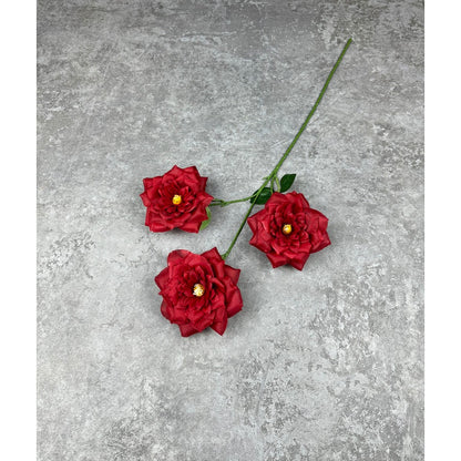 C60 TIGA (x3) Bunga Mawar Kain Sutra 62CM ARTIFICIAL BUNGA DEKORASI HIAS RUANGAN RUMAH KANTOR STUDIO