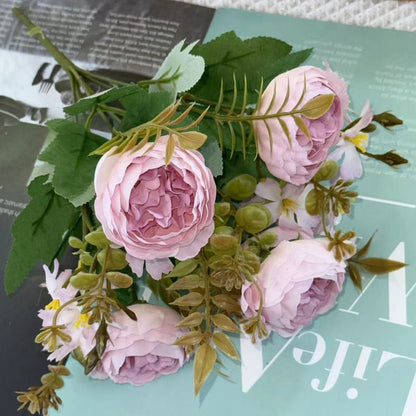 Bouquet bunga BKT 1030 PEGUGU (x5) 7Cbg Bunga Peony Artifisial Dekorasi Hiasan Seserahan Buket Palsu
