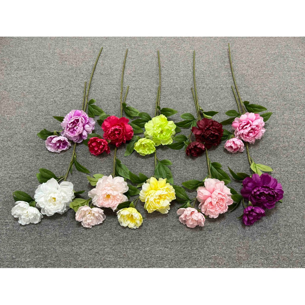 C76 OSDUA (x2) Bunga Peony Kain Sutra 75CM ARTIFICIAL BUNGA DEKORASI HIAS RUANGAN RUMAH KANTOR STUDIO