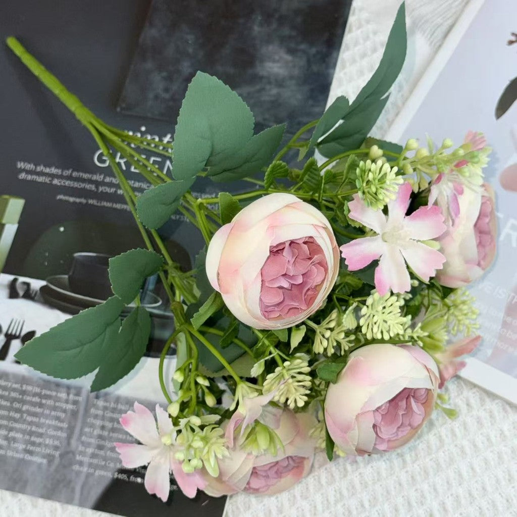Bouquet bunga BKT 1027 XIYA 7Cbg Bunga ROSE Artifisial Dekorasi Hiasan Seserahan Buket Palsu