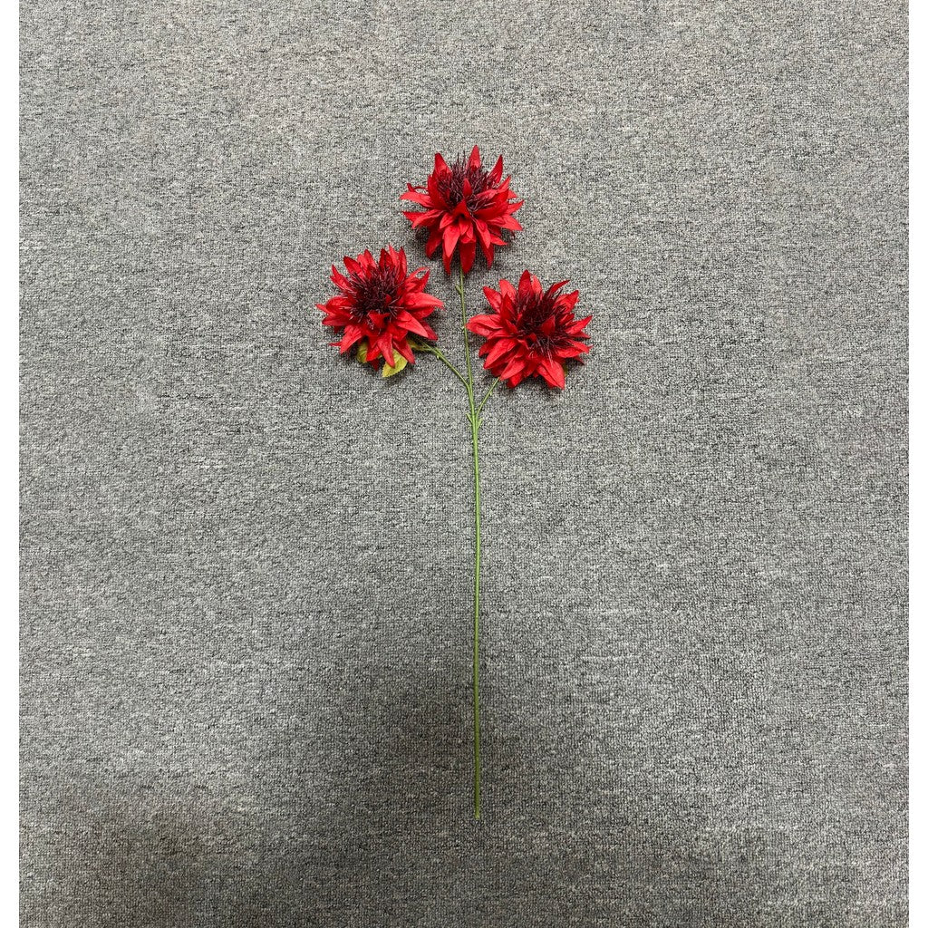 C11 (baru no daun) (x3) ANEMONE 68cm Artificial Bunga Mawar 3 Cabang 3 Kuntum Bunga Palsu Plastik Buatan Imitasi Hias Dekor Buket Bouquet Rumah Pesta/Bunga Hias