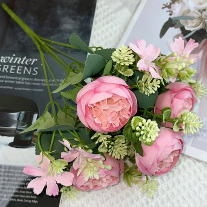 Bouquet bunga BKT 1027 XIYA 7Cbg Bunga ROSE Artifisial Dekorasi Hiasan Seserahan Buket Palsu