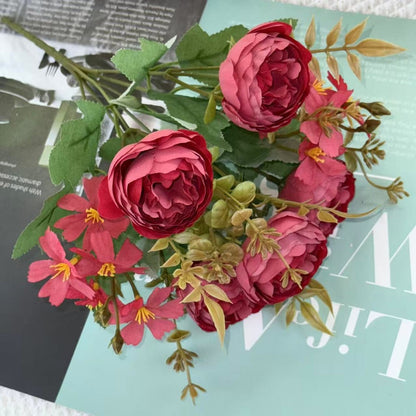 Bouquet bunga BKT 1030 PEGUGU (x5) 7Cbg Bunga Peony Artifisial Dekorasi Hiasan Seserahan Buket Palsu