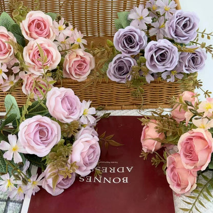 Bouquet bunga BKT 1031 WAWA (x6) 7Cbg Bunga Mawar Artifisial Dekorasi Hiasan Seserahan Buket Palsu