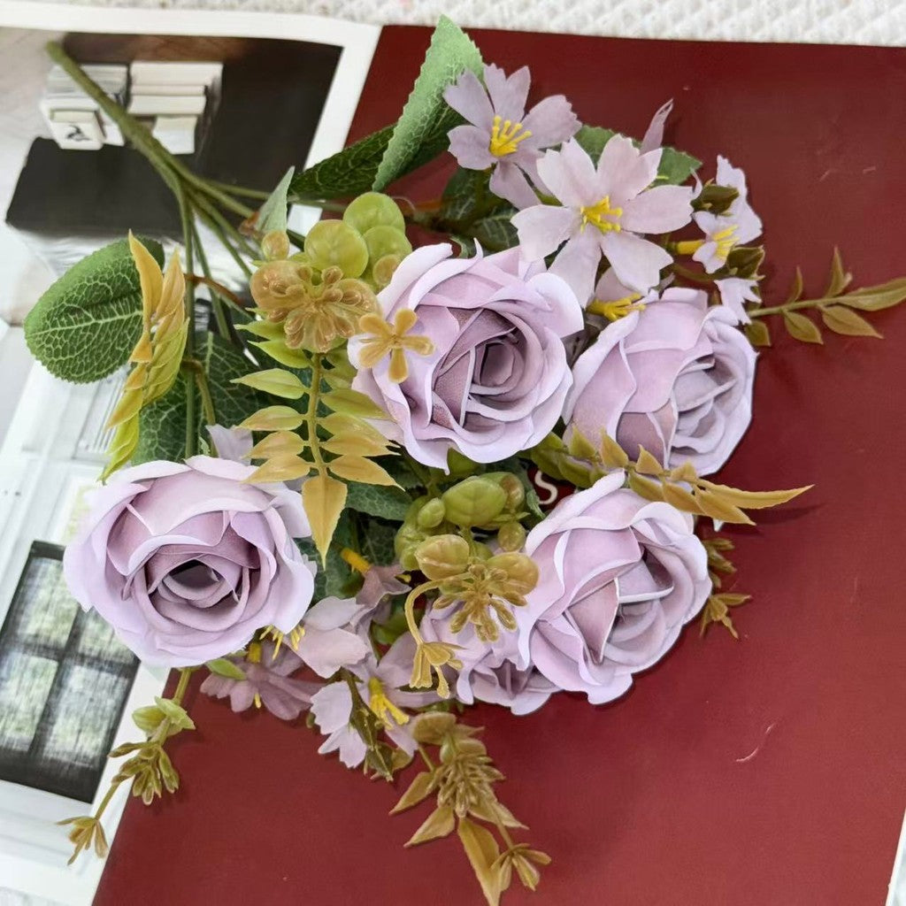 Bouquet bunga BKT 1031 WAWA (x6) 7Cbg Bunga Mawar Artifisial Dekorasi Hiasan Seserahan Buket Palsu