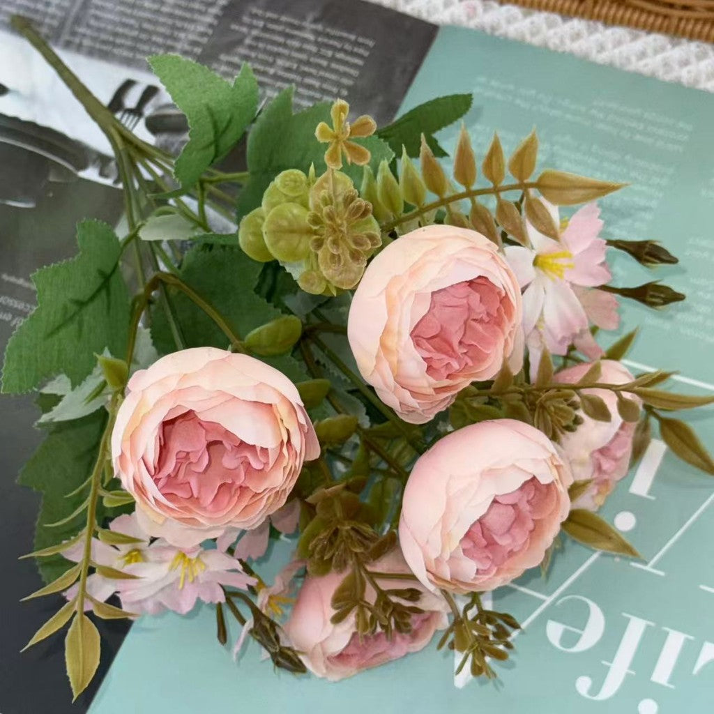 Bouquet bunga BKT 1030 PEGUGU (x5) 7Cbg Bunga Peony Artifisial Dekorasi Hiasan Seserahan Buket Palsu