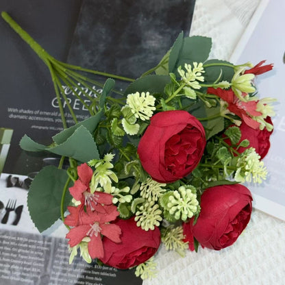 Bouquet bunga BKT 1027 XIYA 7Cbg Bunga ROSE Artifisial Dekorasi Hiasan Seserahan Buket Palsu