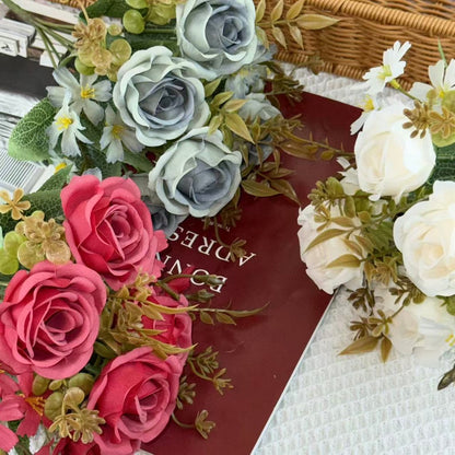 Bouquet bunga BKT 1031 WAWA (x6) 7Cbg Bunga Mawar Artifisial Dekorasi Hiasan Seserahan Buket Palsu