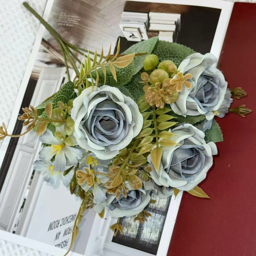 Bouquet bunga BKT 1031 WAWA (x6) 7Cbg Bunga Mawar Artifisial Dekorasi Hiasan Seserahan Buket Palsu