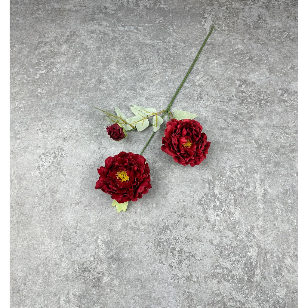 C63 OLIVIA (x3) Bunga Peony Kain Sutra 65CM ARTIFICIAL BUNGA DEKORASI HIAS RUANGAN RUMAH KANTOR STUDIO
