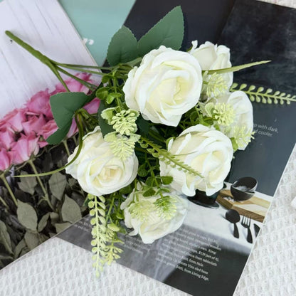 Bouquet bunga BKT 1029 RICH (x6) 6Cbg Bunga Mawar Artifisial Dekorasi Hiasan Seserahan Buket Palsu