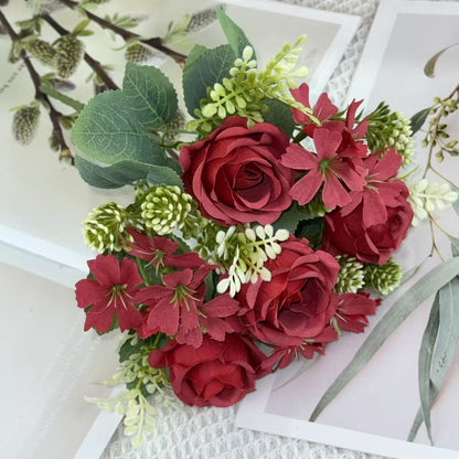 Bouquet bunga BKT 1019 MILO 7Cbg Bunga Mawar Artifisial Dekorasi Hiasan Seserahan Buket Palsu