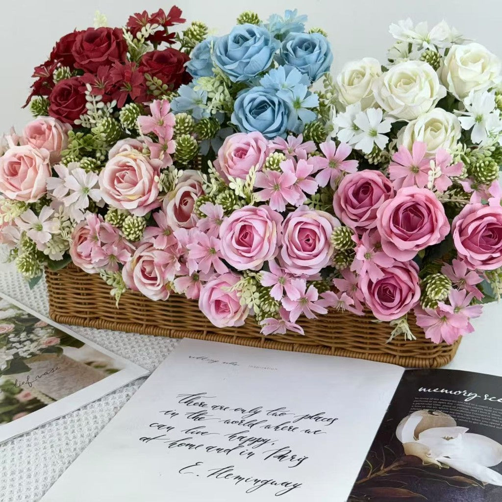 Bouquet bunga BKT 1019 MILO 7Cbg Bunga Mawar Artifisial Dekorasi Hiasan Seserahan Buket Palsu