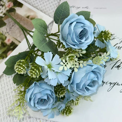 Bouquet bunga BKT 1019 MILO 7Cbg Bunga Mawar Artifisial Dekorasi Hiasan Seserahan Buket Palsu