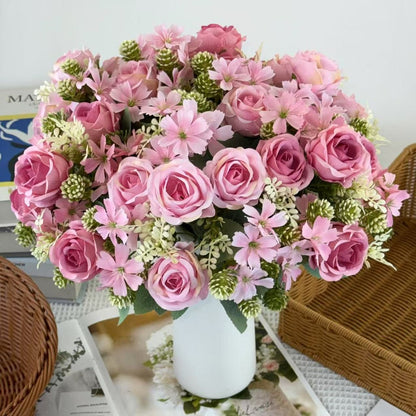 Bouquet bunga BKT 1019 MILO 7Cbg Bunga Mawar Artifisial Dekorasi Hiasan Seserahan Buket Palsu