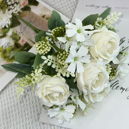 Bouquet bunga BKT 1019 MILO 7Cbg Bunga Mawar Artifisial Dekorasi Hiasan Seserahan Buket Palsu