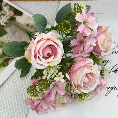 Bouquet bunga BKT 1019 MILO 7Cbg Bunga Mawar Artifisial Dekorasi Hiasan Seserahan Buket Palsu